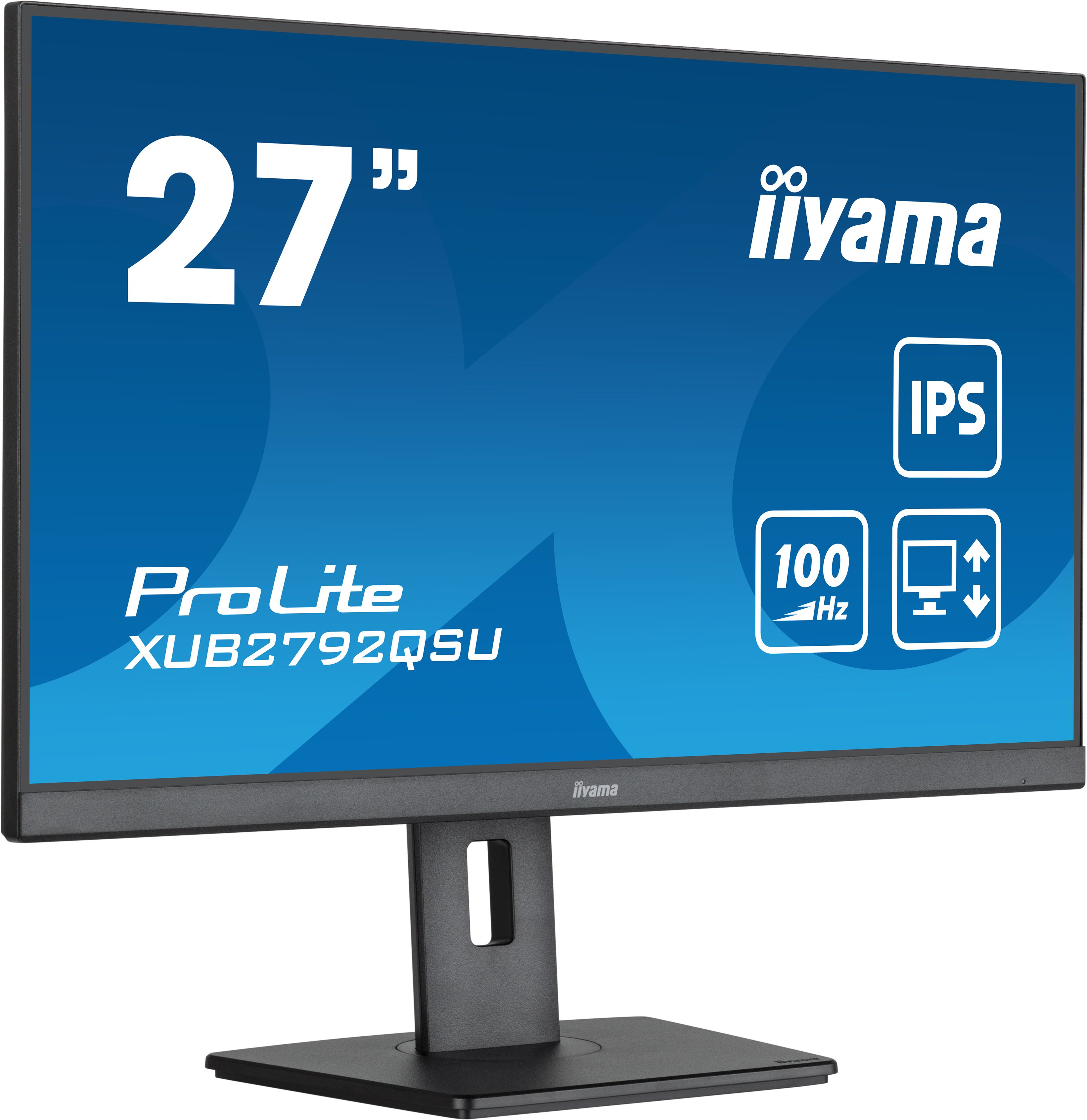 IIYAMA Monitor LED XUB2792QSU-B6 27” WQHD IPS 2560 x 1440 @100Hz 250 cd/m² 1300:1 0.4ms MPRT HDMI DP 4xUSB 3.2 Full Ergonomic_3