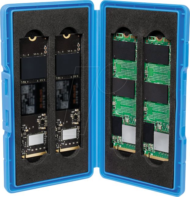 CUTIE  LOGILINK, pt 4 x SSD M.2 NGFF/ NVME, rezistenta la socuri, albastru , 