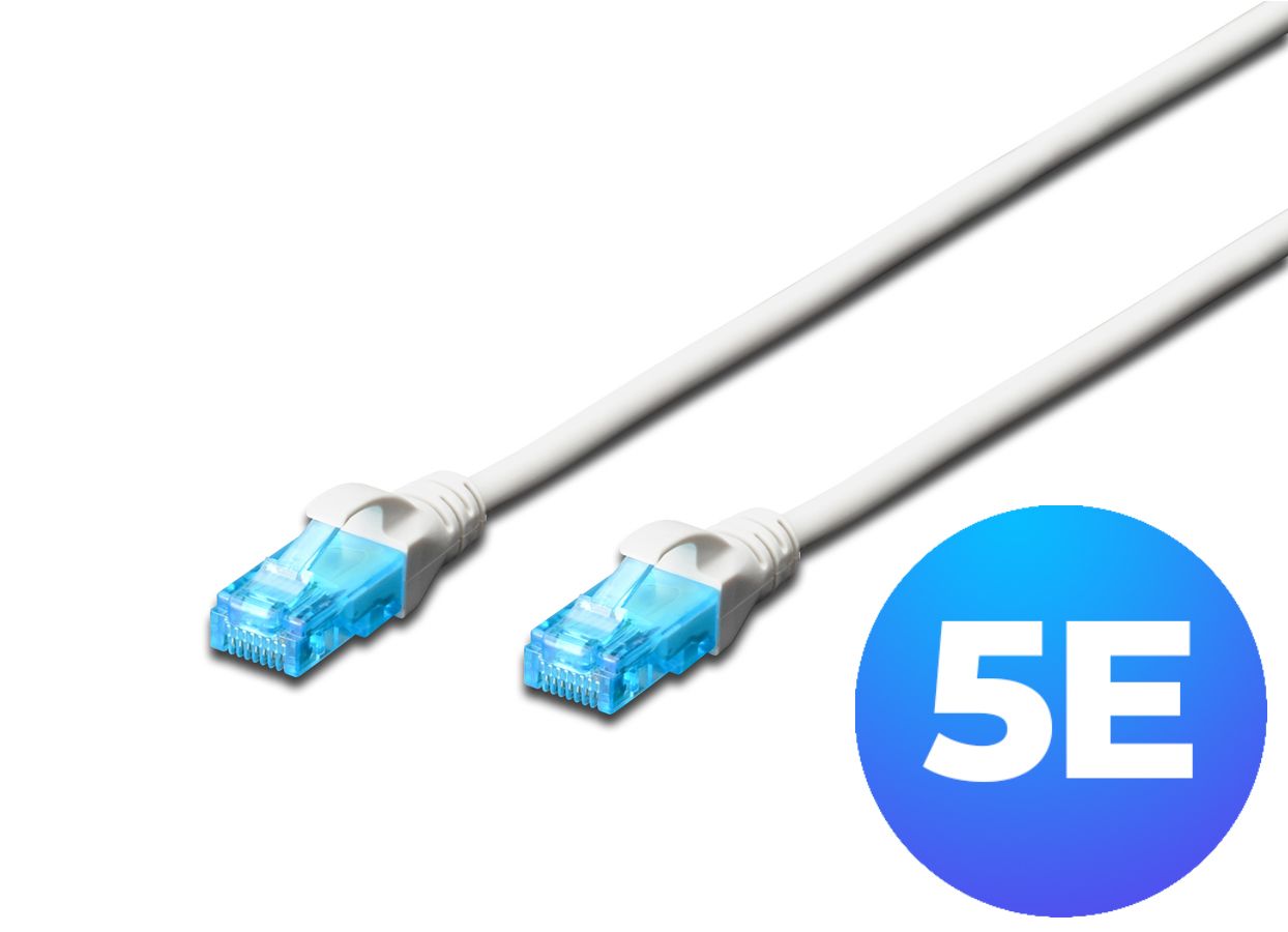 CAT 5e U-UTP patch cable, PVC AWG 26/7, length 1.5 m, color white