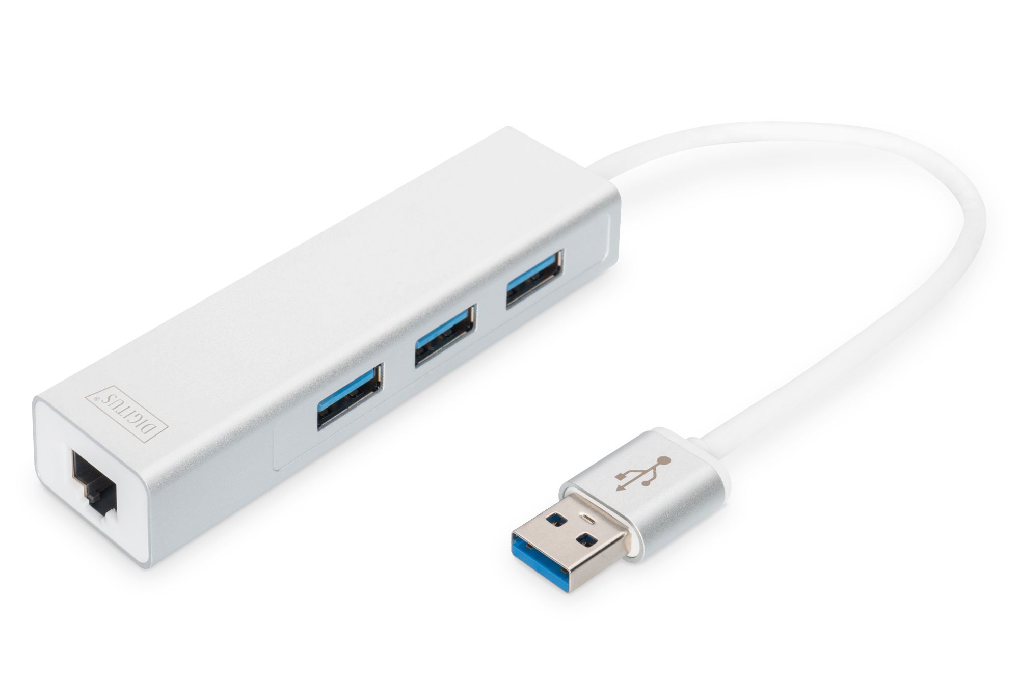 USB 3.0, 3-ports HUB & Gigabit LAN adapter 3xUSB A/F,1xUSB A/M,1xRJ45 LAN, Win/Mac OS_1