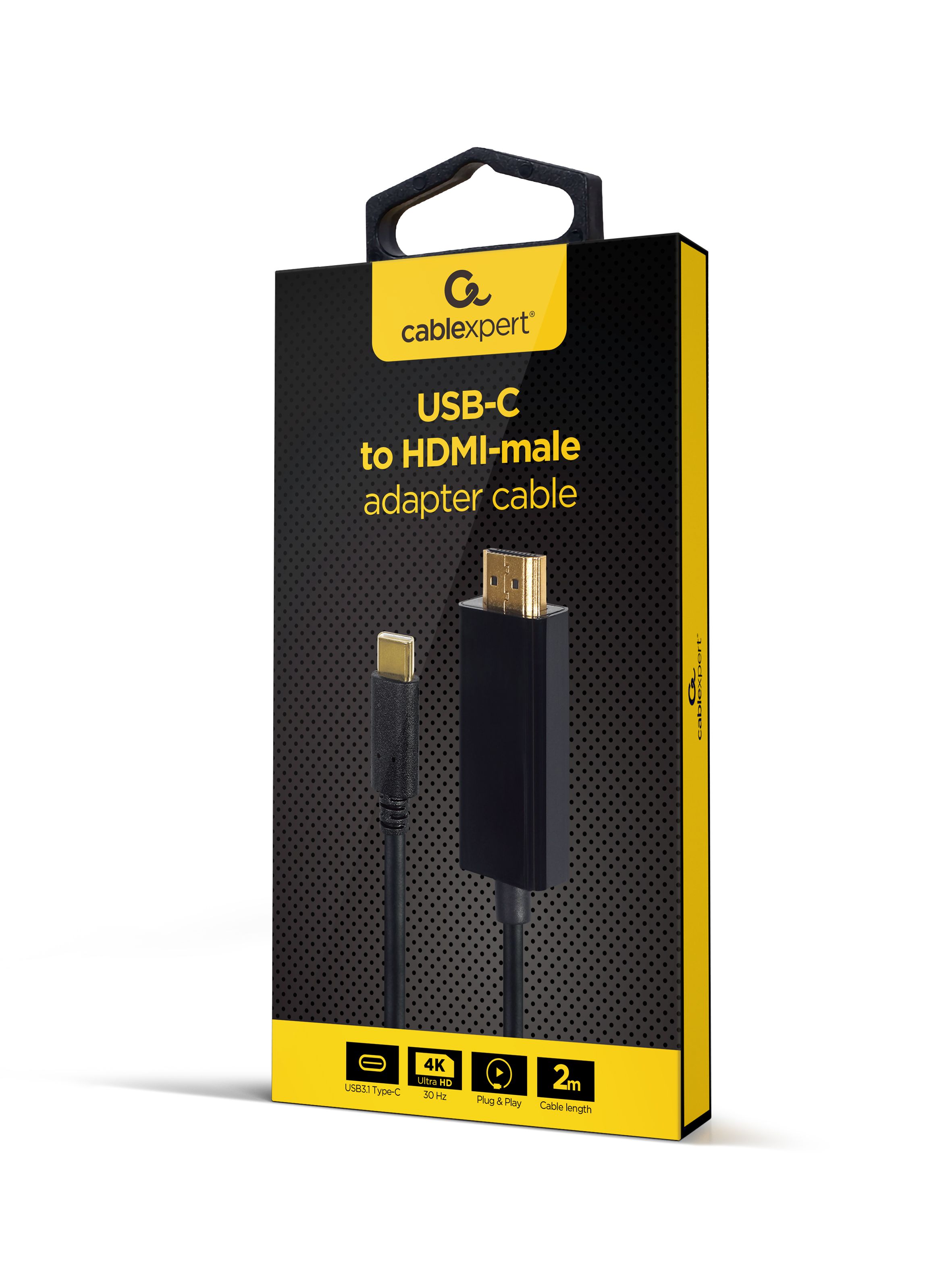 GEMBIRD USB-C male to HDMI-male adapter 4K 30Hz 2m black_1