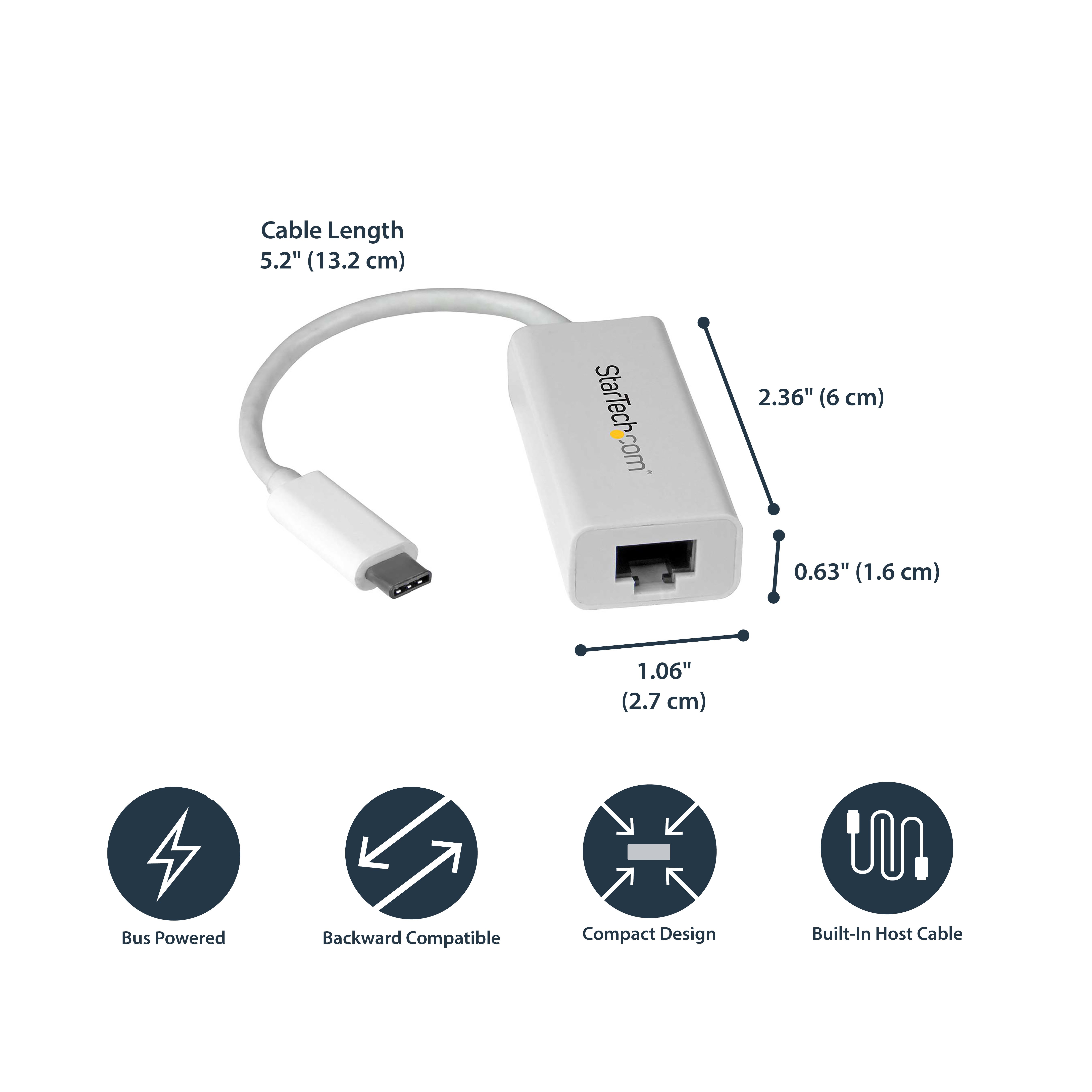 USB-C TO GIGABIT ADAPTER/W NATIVE DRIVER SUPPORT WHITE_7