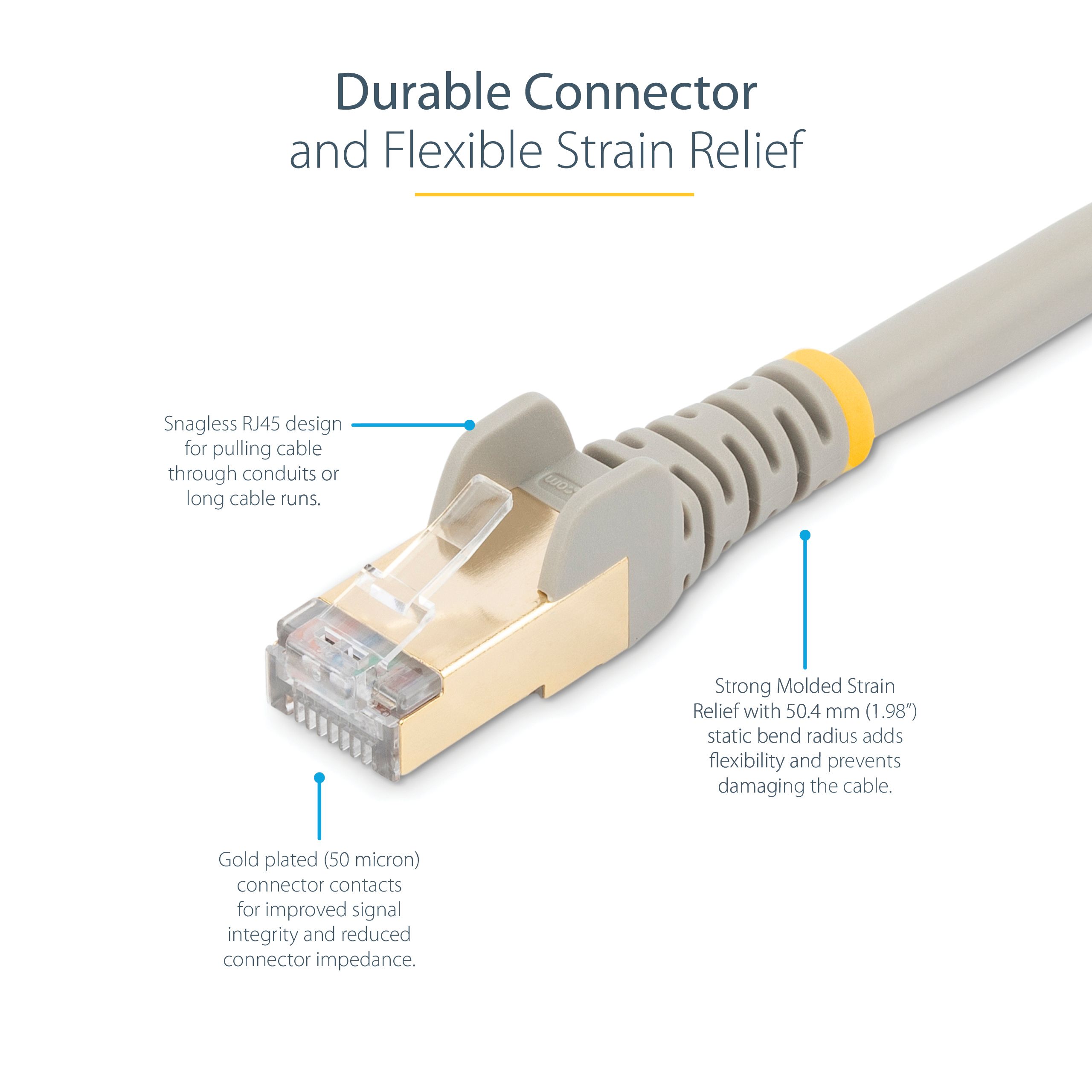 1.5 M CAT6A CABLE GREY/SNAGLESS - SHIELDED COPPER WIRE_6