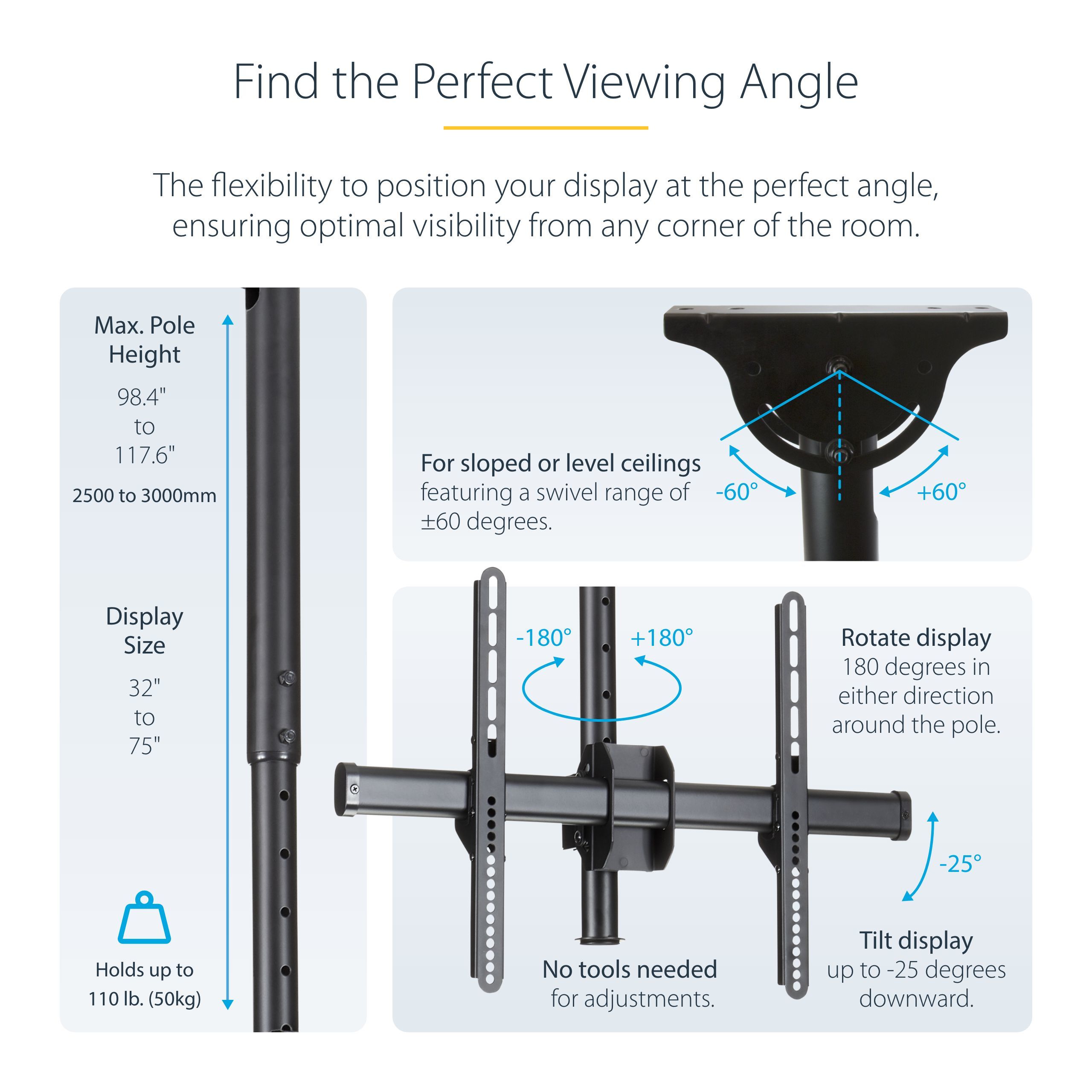 TV MOUNT CEILING LONG POLE/3218X680X435MM_17