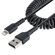 USB TO LIGHTNING CABLE - 50CM/(20IN) COILED CABLE BLACK_1