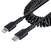 USB C TO LIGHTNING CABLE - 1M/(3.3FT) COILED CABLE BLACK_1