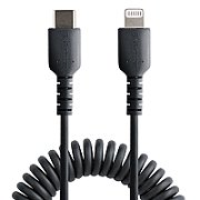 USB C TO LIGHTNING CABLE - 1M/(3.3FT) COILED CABLE BLACK_3