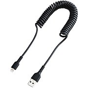 USB TO LIGHTNING CABLE - 1M/(3.3FT) COILED CABLE BLACK_2