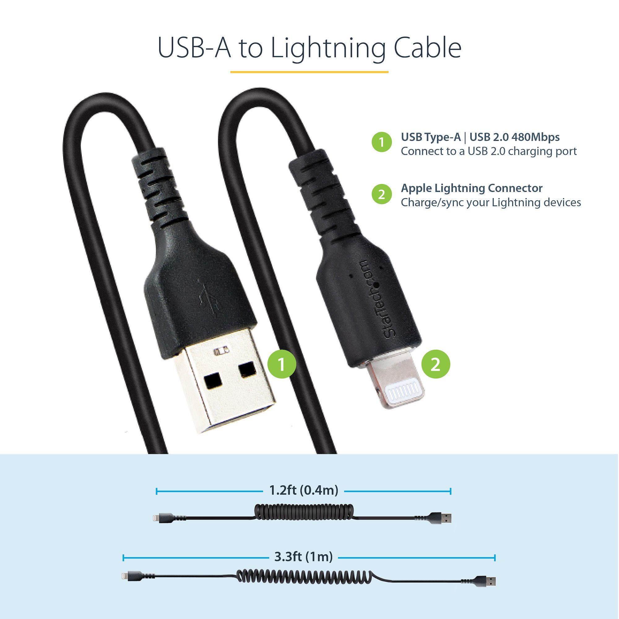 USB TO LIGHTNING CABLE - 1M/(3.3FT) COILED CABLE BLACK_8