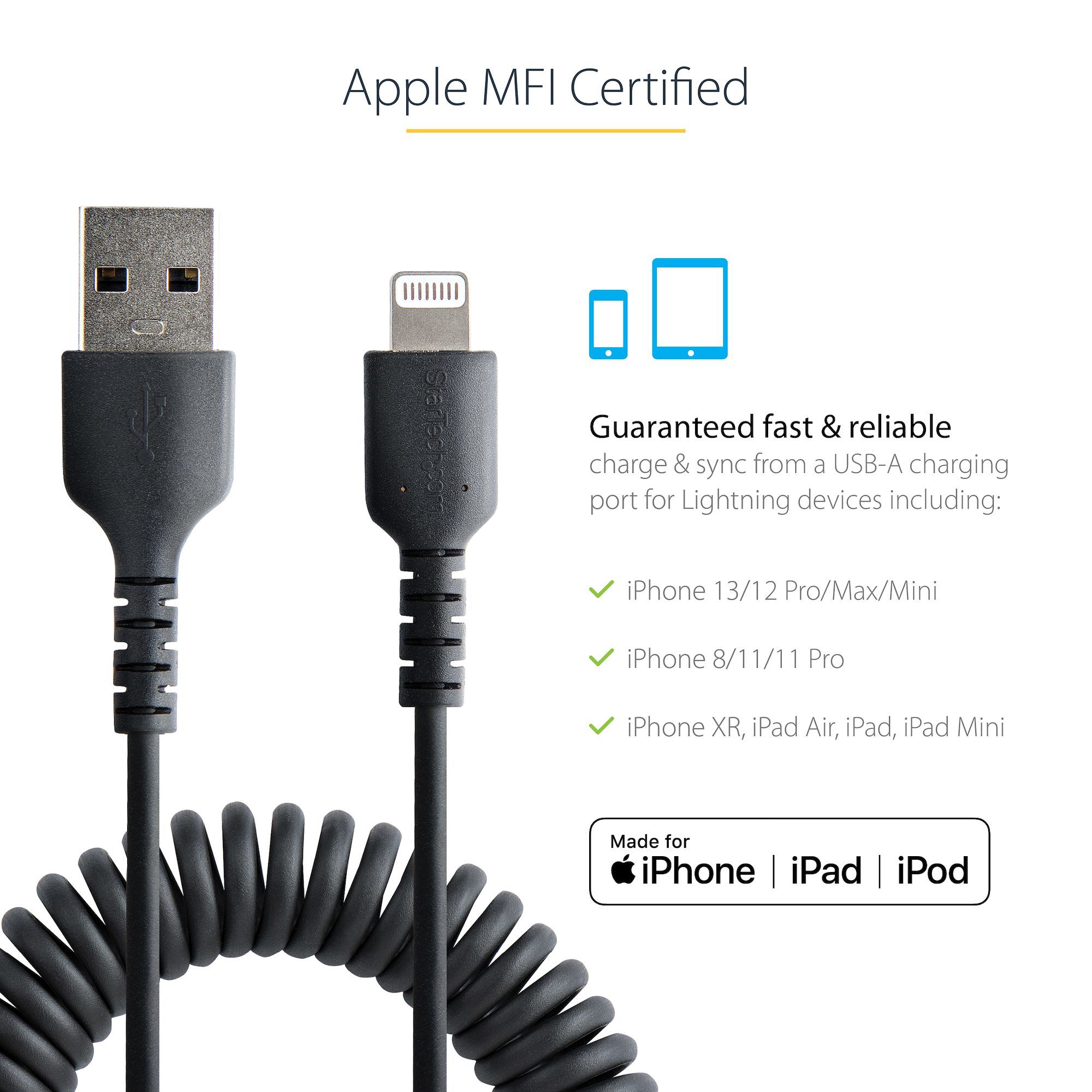 USB TO LIGHTNING CABLE - 1M/(3.3FT) COILED CABLE BLACK_10