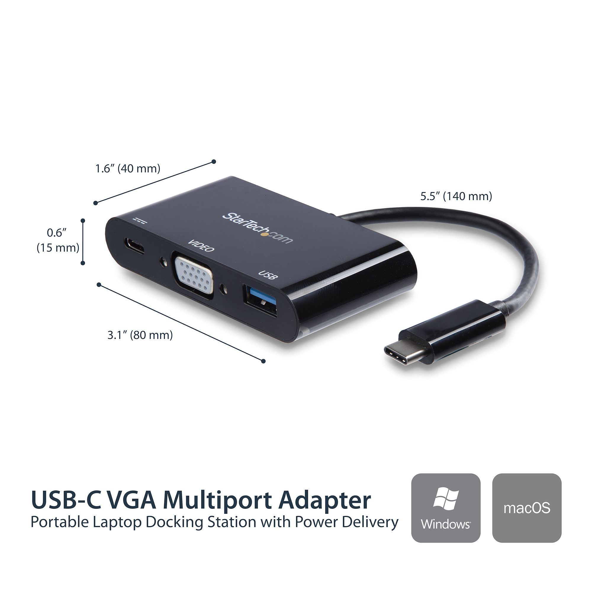 USB-C TO VGA ADAPTER WITH PD/PD + USB PORT - USB-C ADAPTER_2