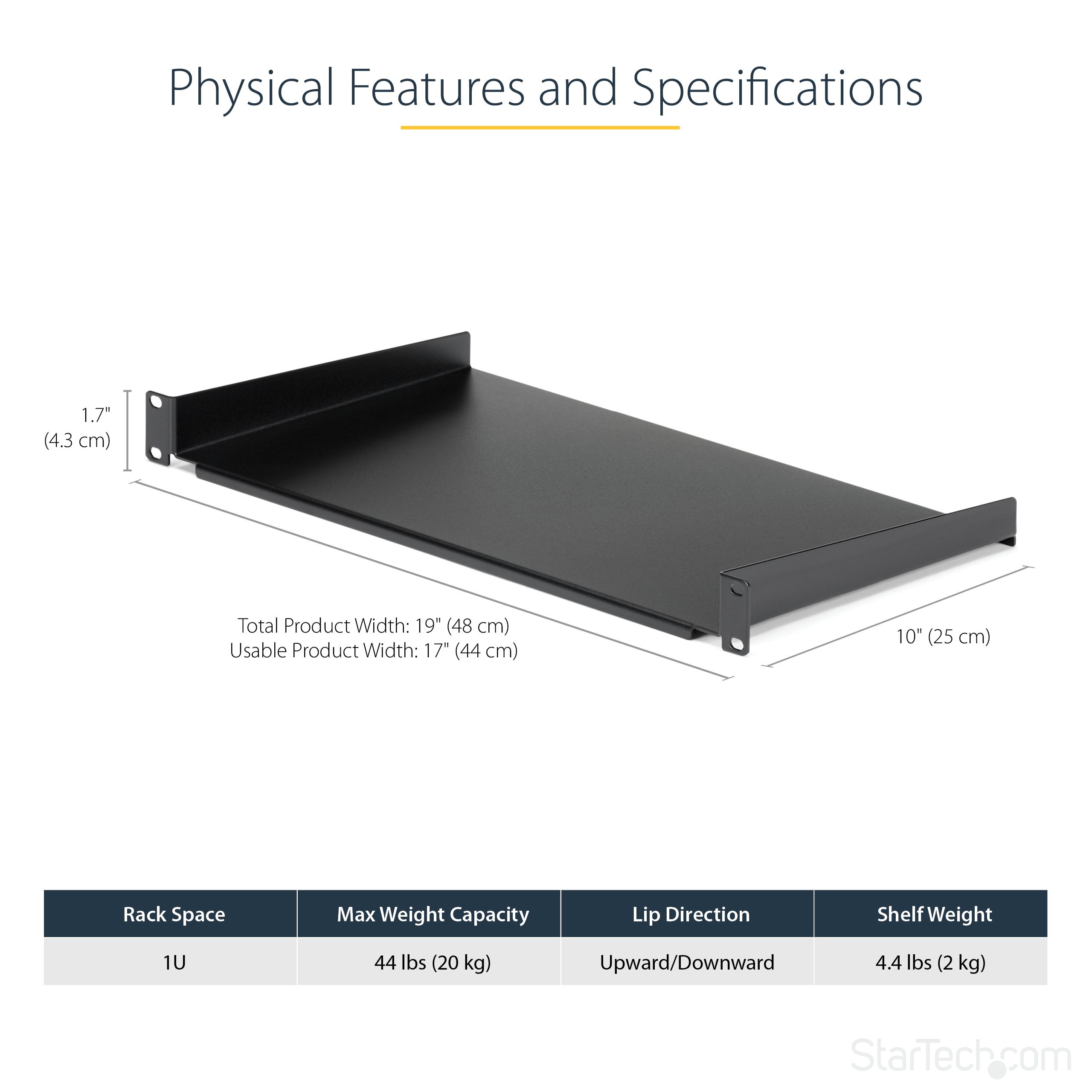 SERVER RACK SHELF 1U STEEL/482.6X44.5X254MM_9