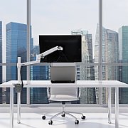 LX DESK MOUNT LCD MONITOR ARM/TALL POLE/ BRIGHT WHITE TEXTURE_3