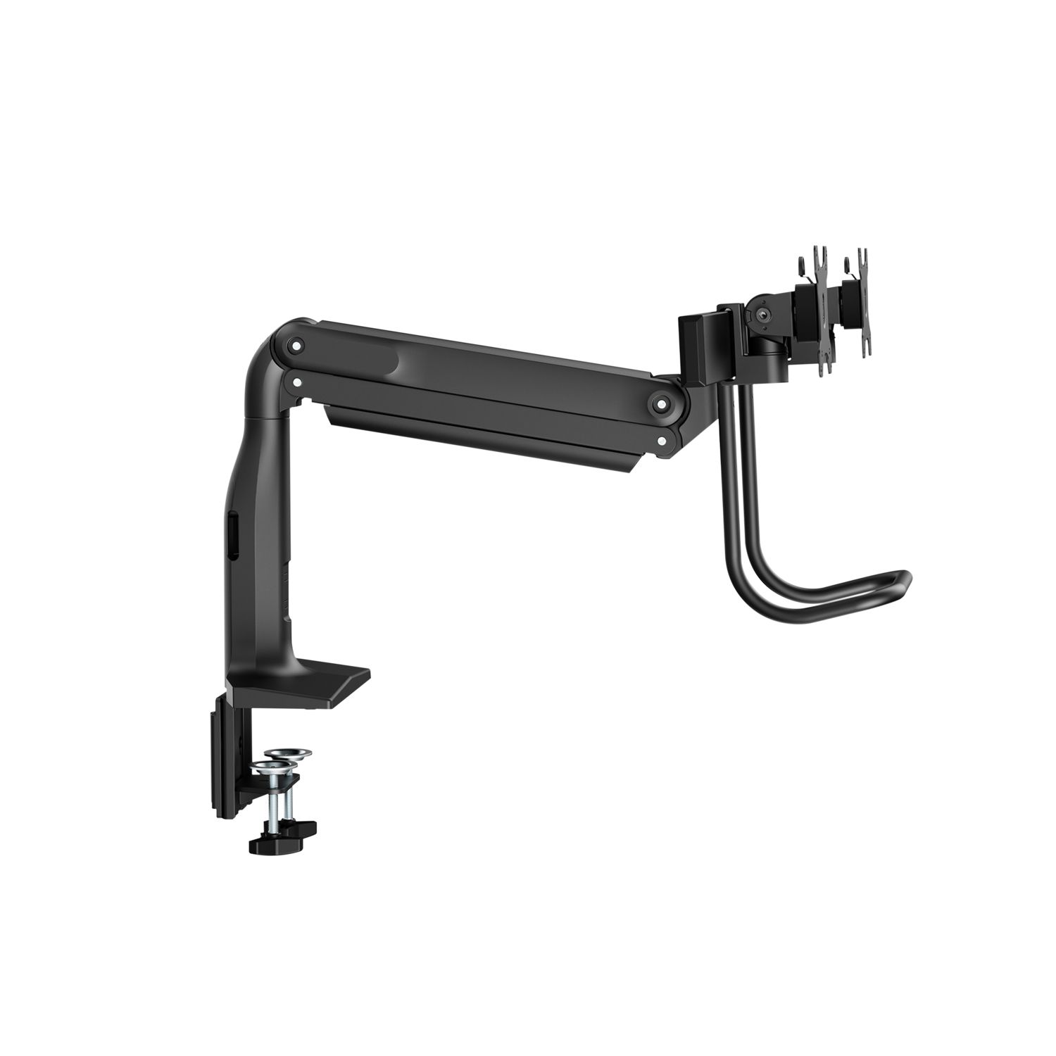 DUAL MONITOR GAS SPRING MOUNT/ERGO CROSSBAR HANDLE FULL MOTION_9