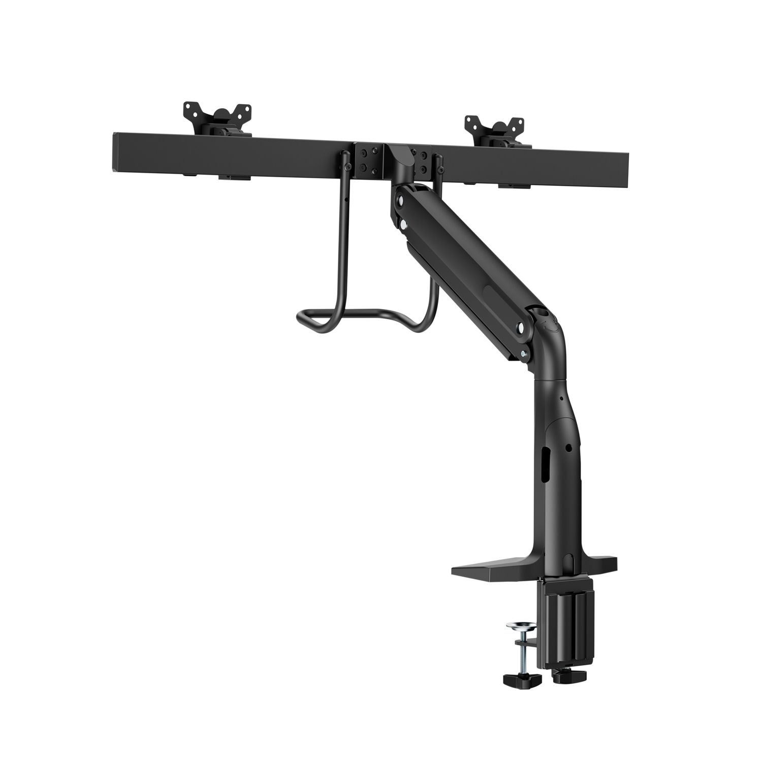 DUAL MONITOR GAS SPRING MOUNT/ERGO CROSSBAR HANDLE FULL MOTION_10