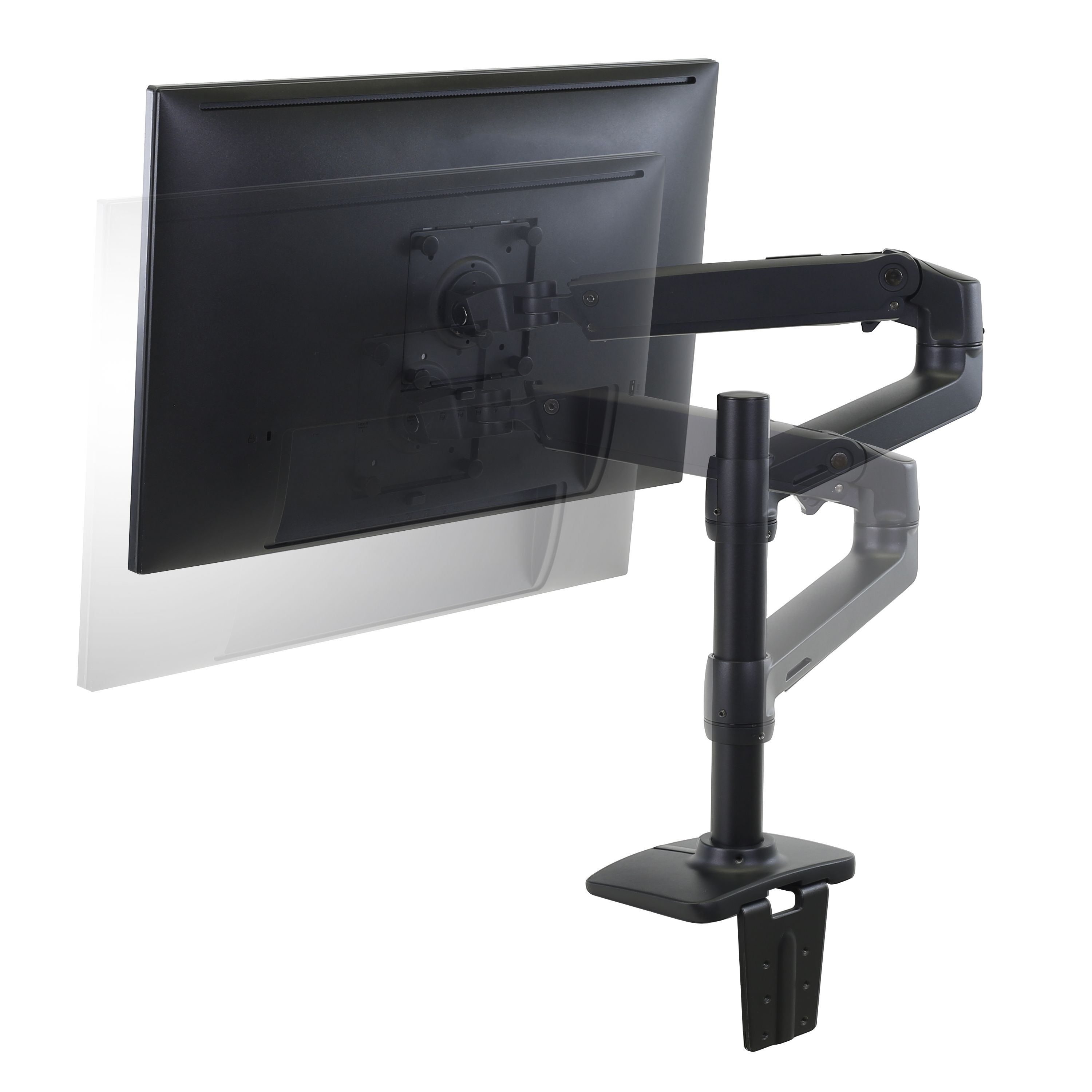 LX DESK MOUNT LCD MONITOR ARM/TALL POLE MATTE BLACK_2