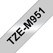 TZE-M951 LAMINATED TAPE 24MM/8M BLACK ON SILVER/METALLIC MATT_2