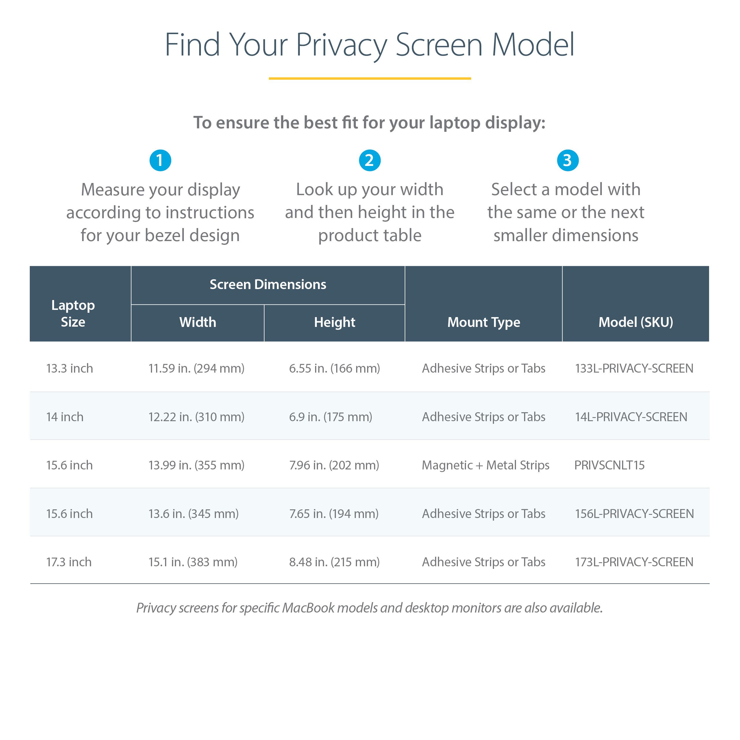 133L-PRIVACY-SCREEN/13.3IN LAPTOP PRIVACY SCREEN_12