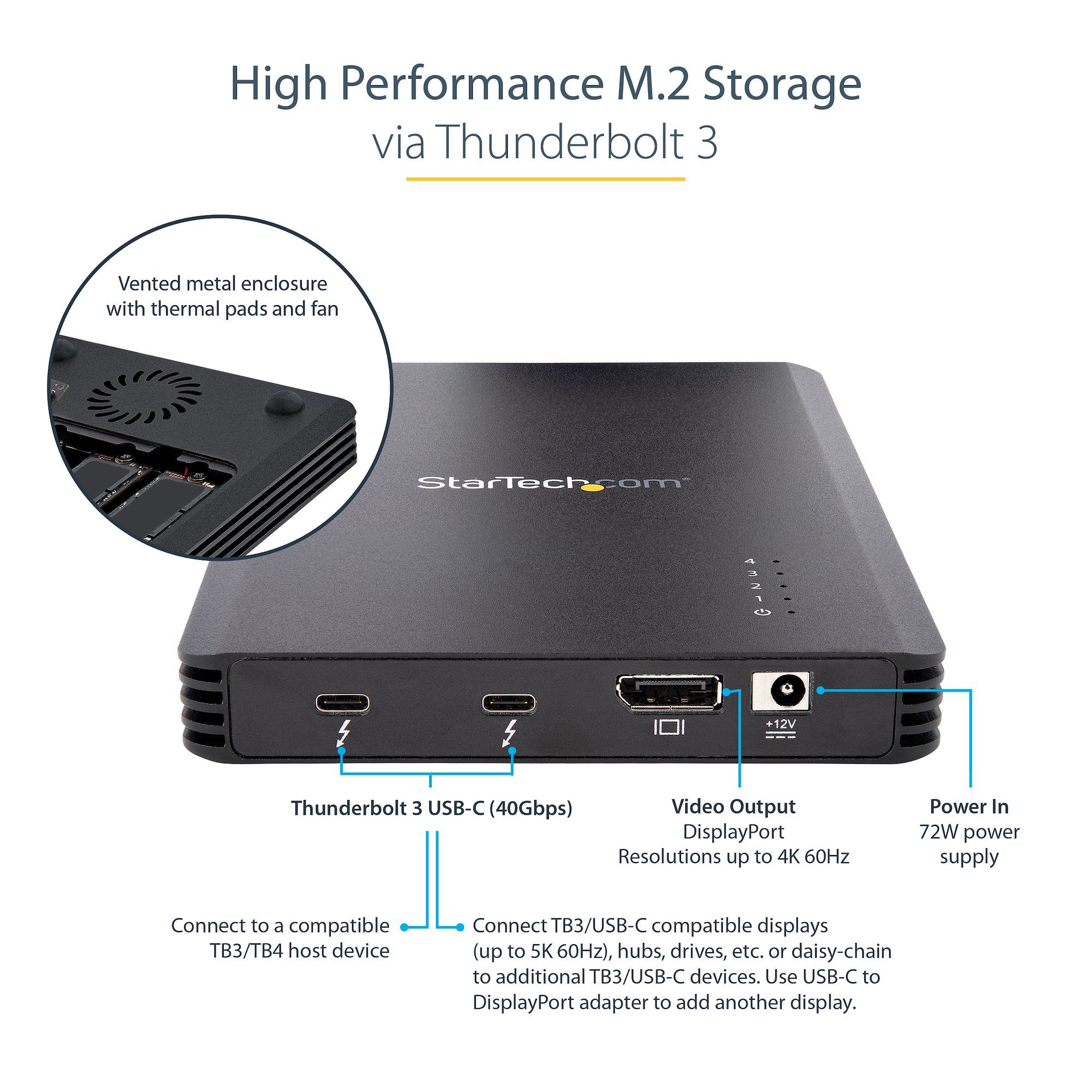 M2E4BTB3/4X M.2 PCIE TO TB3 ENCLOSURE_9