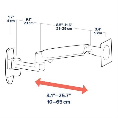 LX WALL MOUNT LCD ARM/32IN 2.3-11.3KG LIFT 33 MISD 10Y_7