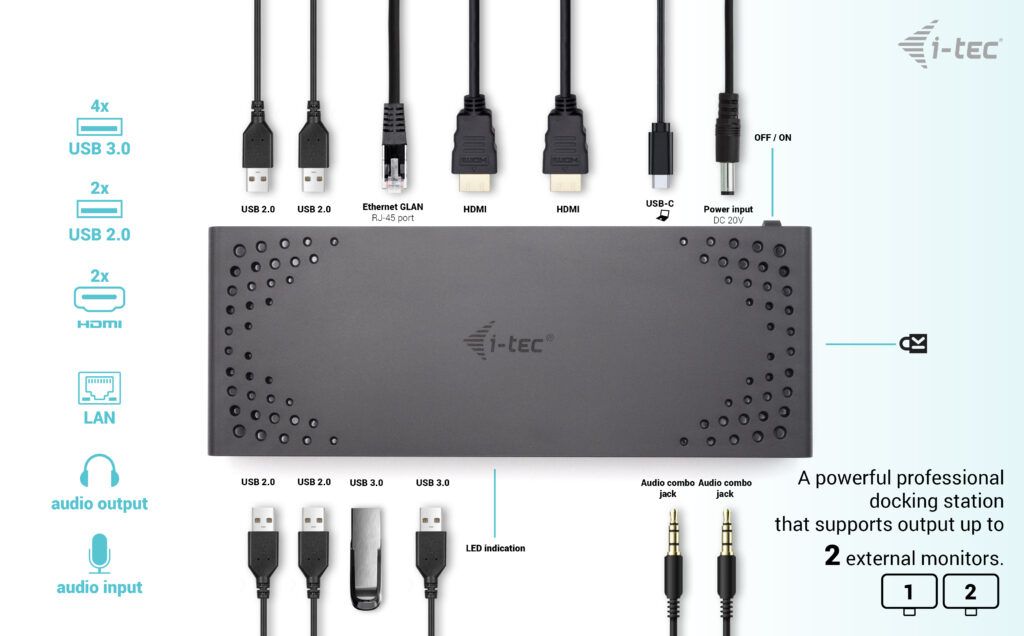 I-TEC USB 3.0/USB-C/TB 2X HDMI/DOCKING STATION + PD 100W_4