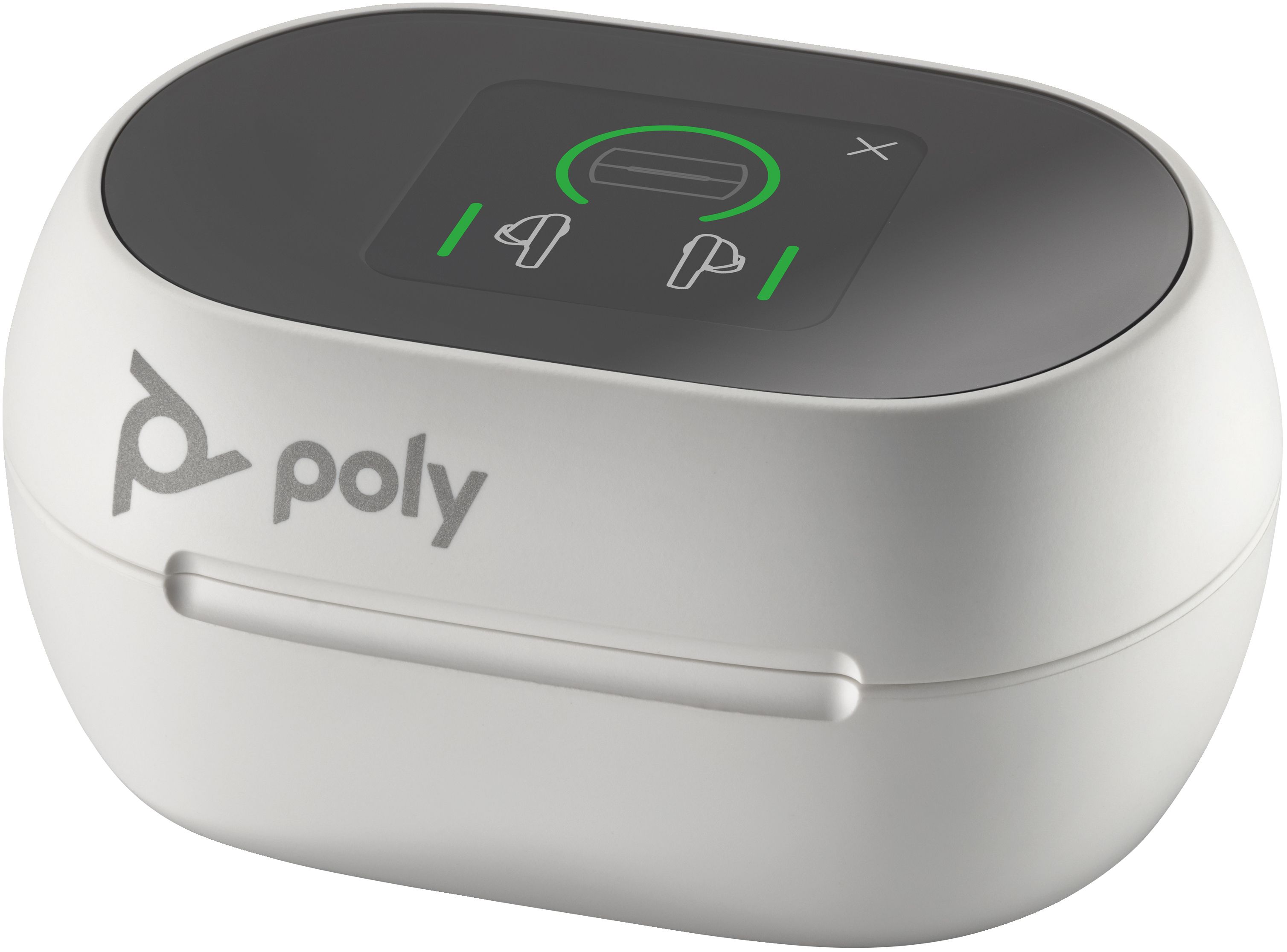 Poly Voyager Free 60+ UC M White Sand Earbuds +BT700 USB-A Adapter +Touchscreen Charge Case_3