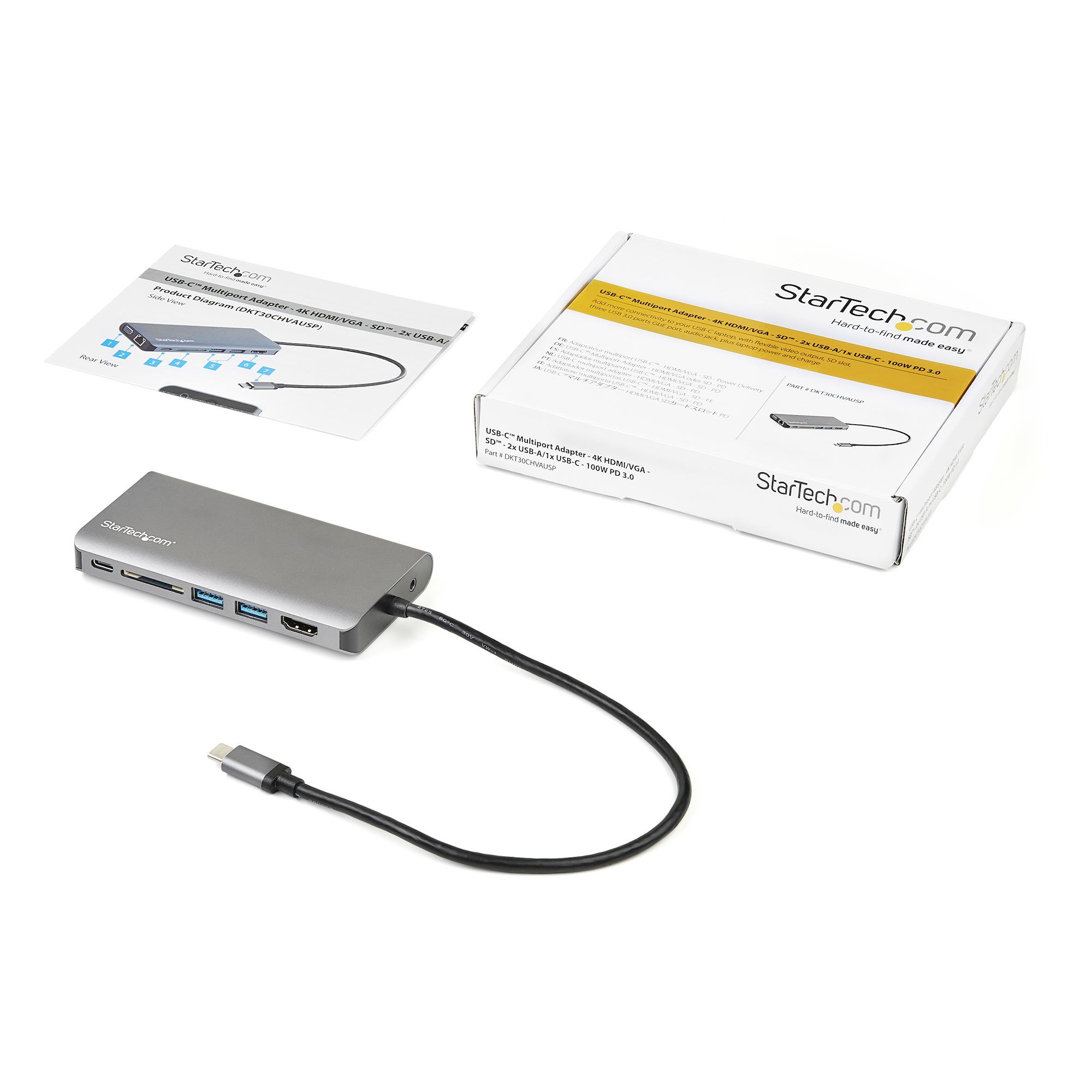 USB-C MULTIPORT ADAPTER / DOCK/HDMI/VGA - SD READER-30CM CABLE_12