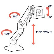 HX DESK SINGLE MONITORARM WHITE/42IN 9-19KG TILT 75 MIS-D 10Y W_4