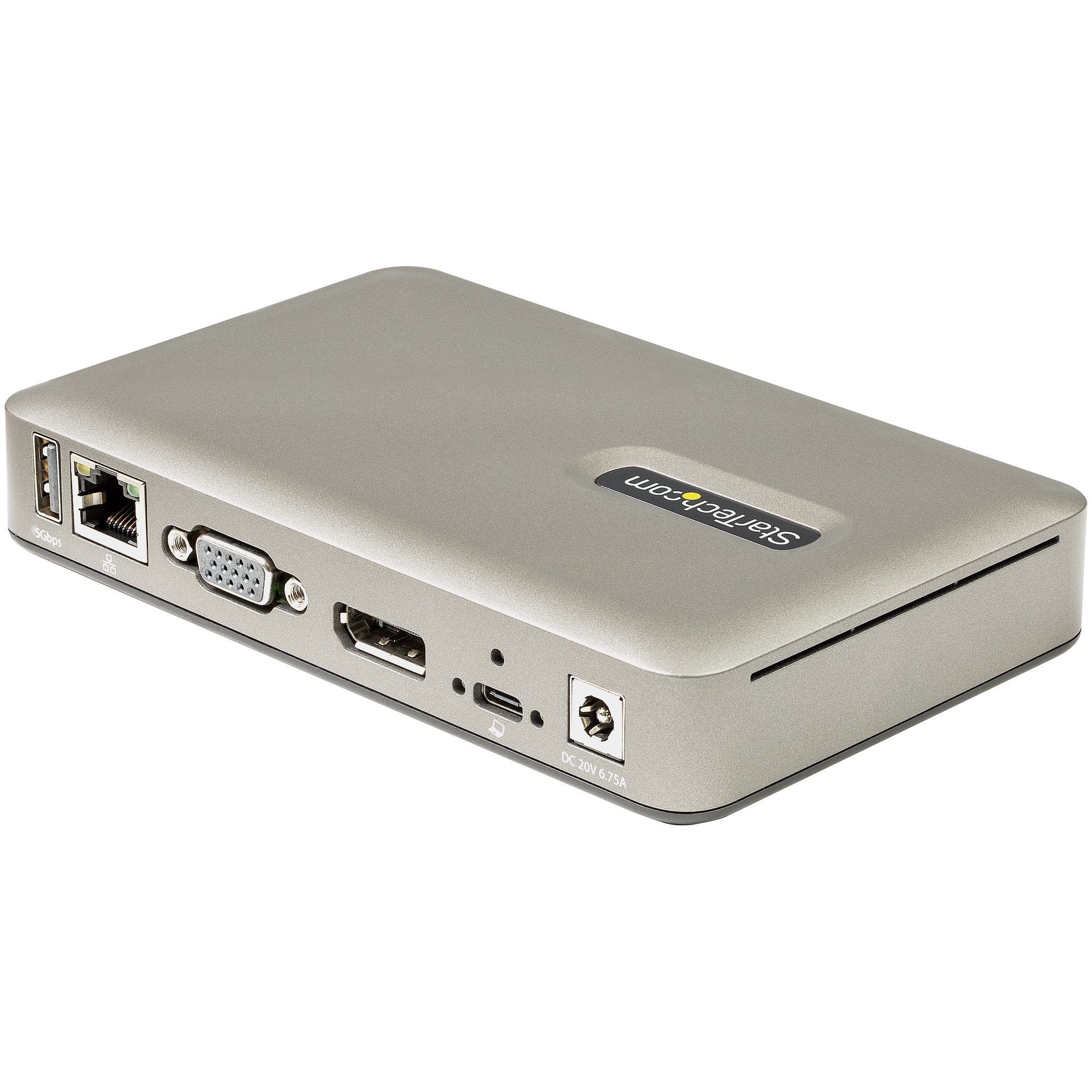 USB C DOCK DP 4K30HZ OR VGA/OR VGA/65W PD/4-PORT USB HUB/GBE_2