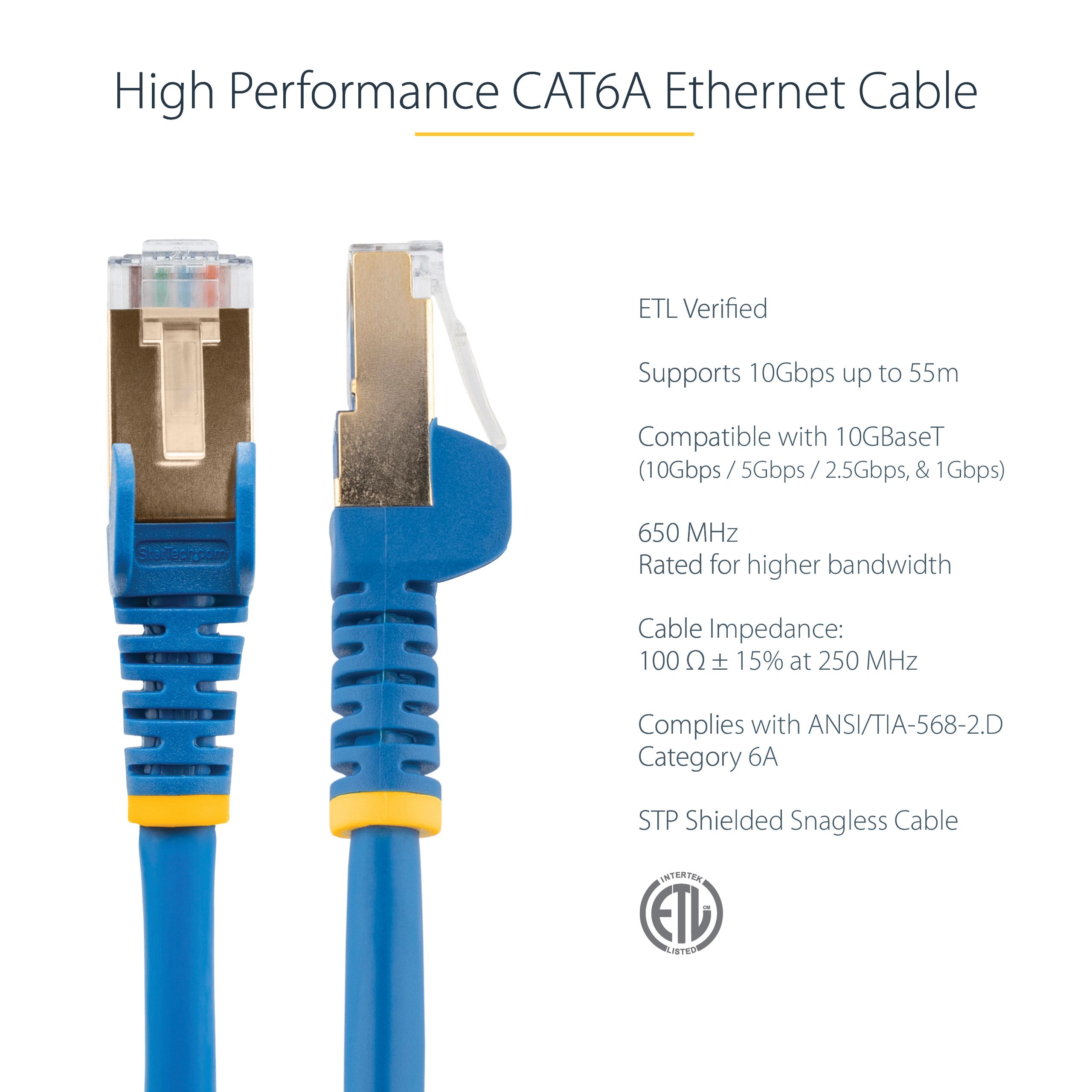 10M CAT6A ETHERNET CABLE BLUE/BLUE - SHIELDED COPPER WIRE_5