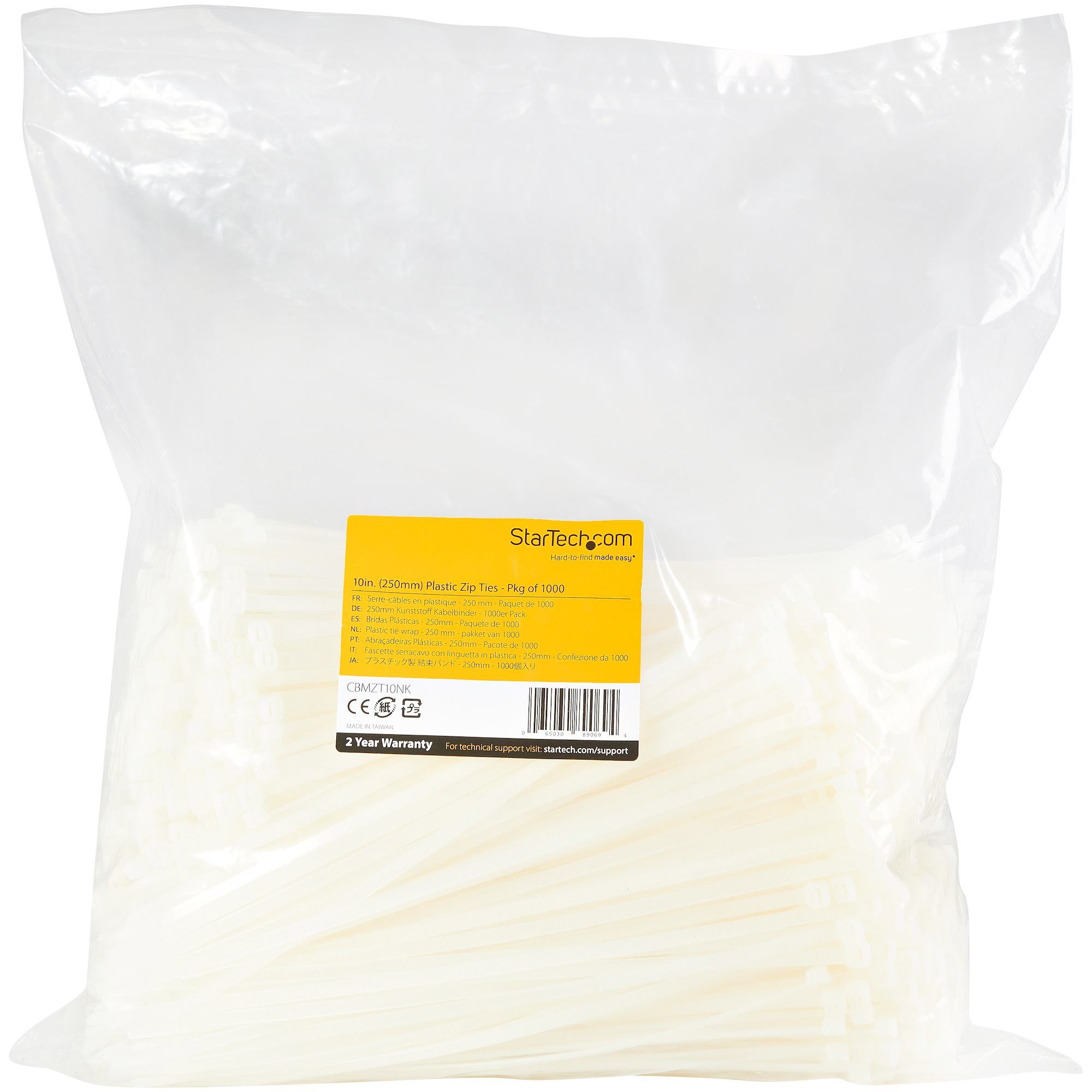 1000 PACK 10 CABLE TIES -WHITE/NYLON ZIP TIE WRAPS UL TAA_6