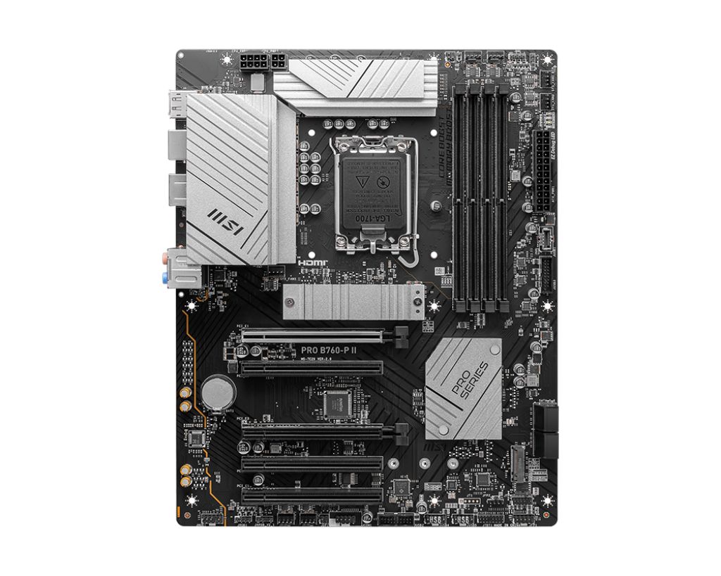 Placa de baza MSI PRO B760-P II, socket 1700, 4x DDR5 UDIMM, 4x SATA, 2x NVMe, 12x USB-A, 2x USB-C, ATX