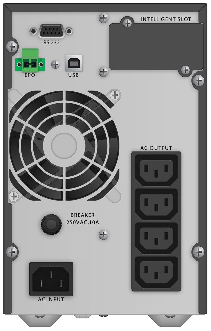 POWERWALK VFI 1000 TG Power Walker UPS On-Line 1000VA, 4x IEC, USB/RS-232, Tower, EPO, LCD_2