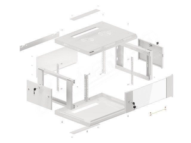 LANBERG WF01-6404-10S Lanberg wall-mounted rack 19 demounted flat pack 4U/600x450mm gray_7