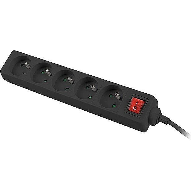 LANBERG PS1-05E-0150-BK Lanberg 1.5M Black LANTERGE CURVE 5X 230V PL WITH CIRCUIT BREAKER, FULL COPPER_2