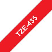 TZE-435 LAMINATED TAPE 12MM/8M WHITE ON RED_1