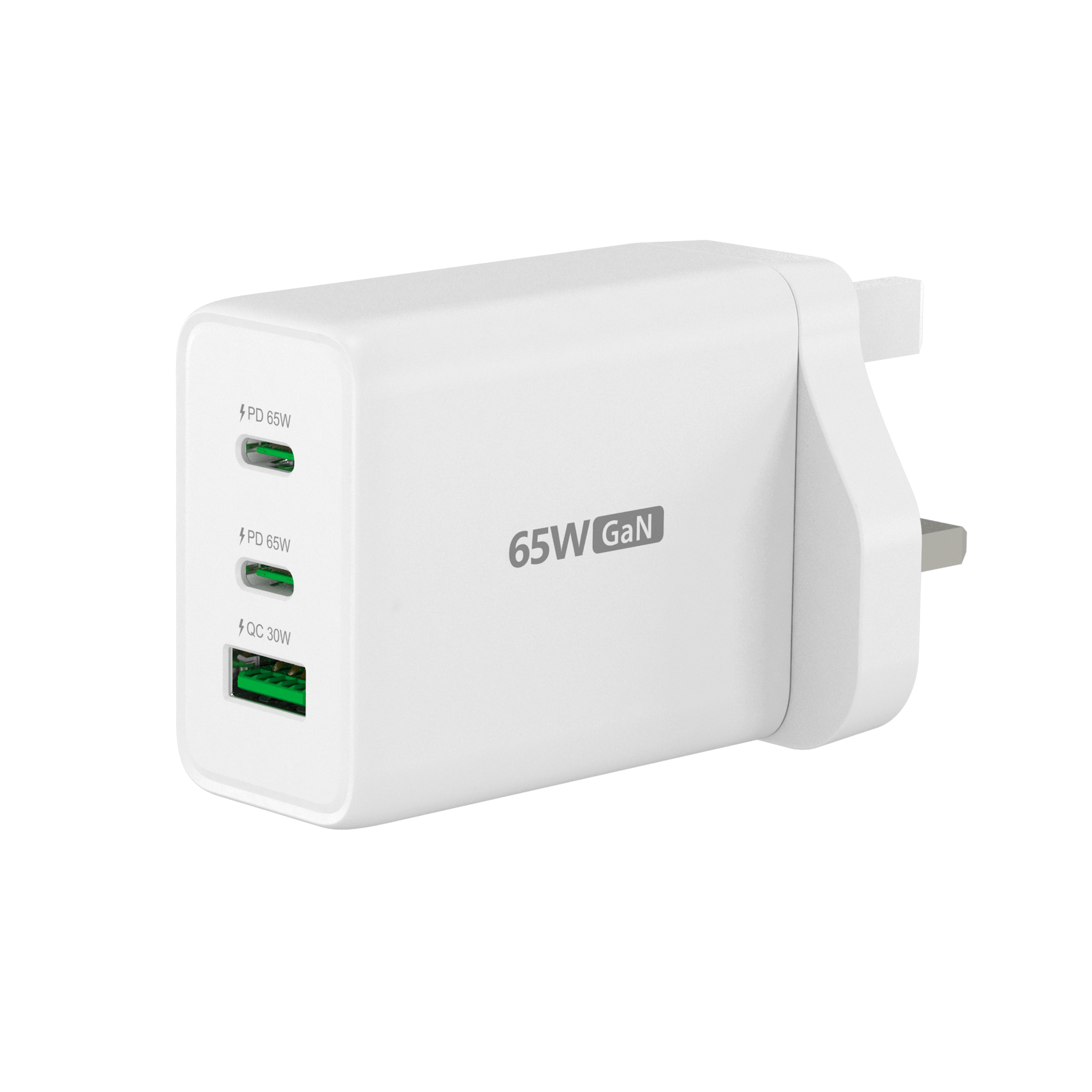 65W GAN USB-C 3-PORT CHARGER/UK WHITE_2