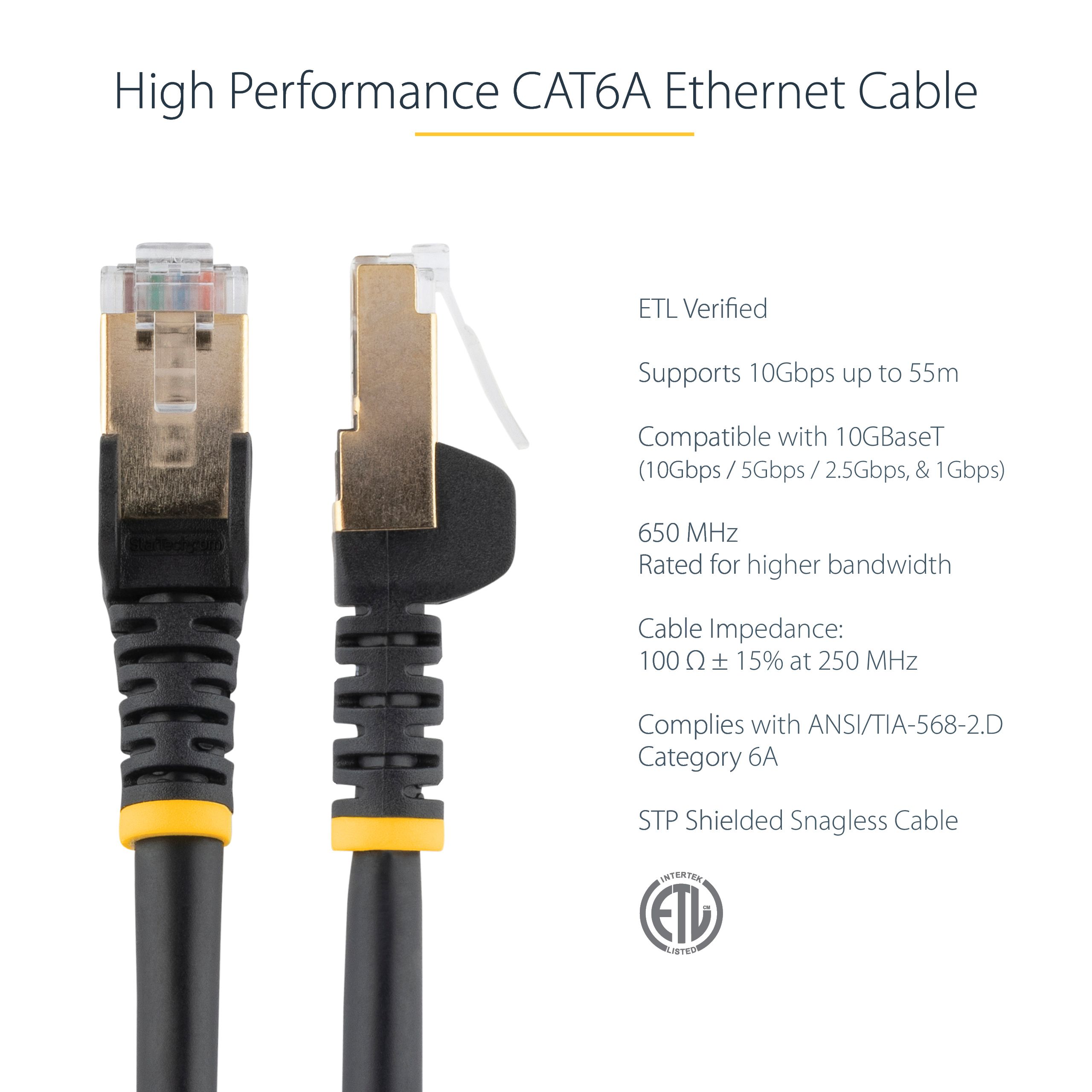 7M CAT6A ETHERNET CABLE BLACK/BLACK - SHIELDED COPPER WIRE_5