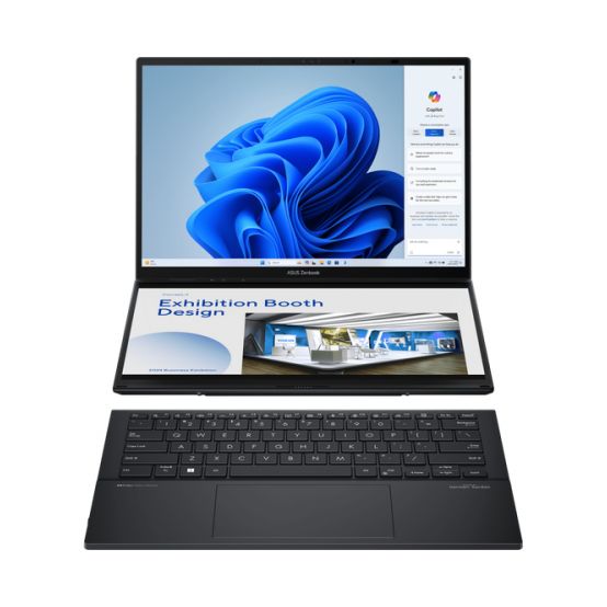 Laptop ultraportabil ASUS Zenbook Duo OLED UX8406MA cu procesor Intel® Core™ Ultra 9 185H pana la 5.1 GHz, 14