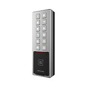 Cititor de proximitate cu tastatura Hikvision DS-K1T805MBFWX, M1 card, RS-485 and Wiegand (W26, W34), network interface, Wi-Fi, alimentare: 12 VDC/1 A, protectie: IP65, IK08, dimensiunii: 57.7 mm × 177 mm × 34.6 mm._1