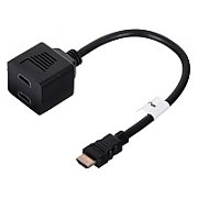 LANBERG AD-0019-BK Lanberg adapter HDMI-AM->HDMI-AF x2 splitter 20cm_2