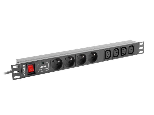 LANBERG PDU-04E04I-0200-BK Lanberg PDU 1U 16A, 8 sockets ( 4xE-4xIEC ), 2m, Black_2