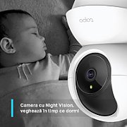 TP-Link Camera Supraveghere Wireless Pan/Tilt TC71, Senzor:1/2.9“, F2.4, 4mm, PAN  340° , Tilt: 70°, IR pana la 9m, Rezolutie: 2K 3MP 2304 x 1296, 15FPS, Compresie video: H.264, Microfon si difuzor incorporate, Port microSD(512gb max), Motion Detection, Person Detection, BabyCry Detection, Rata