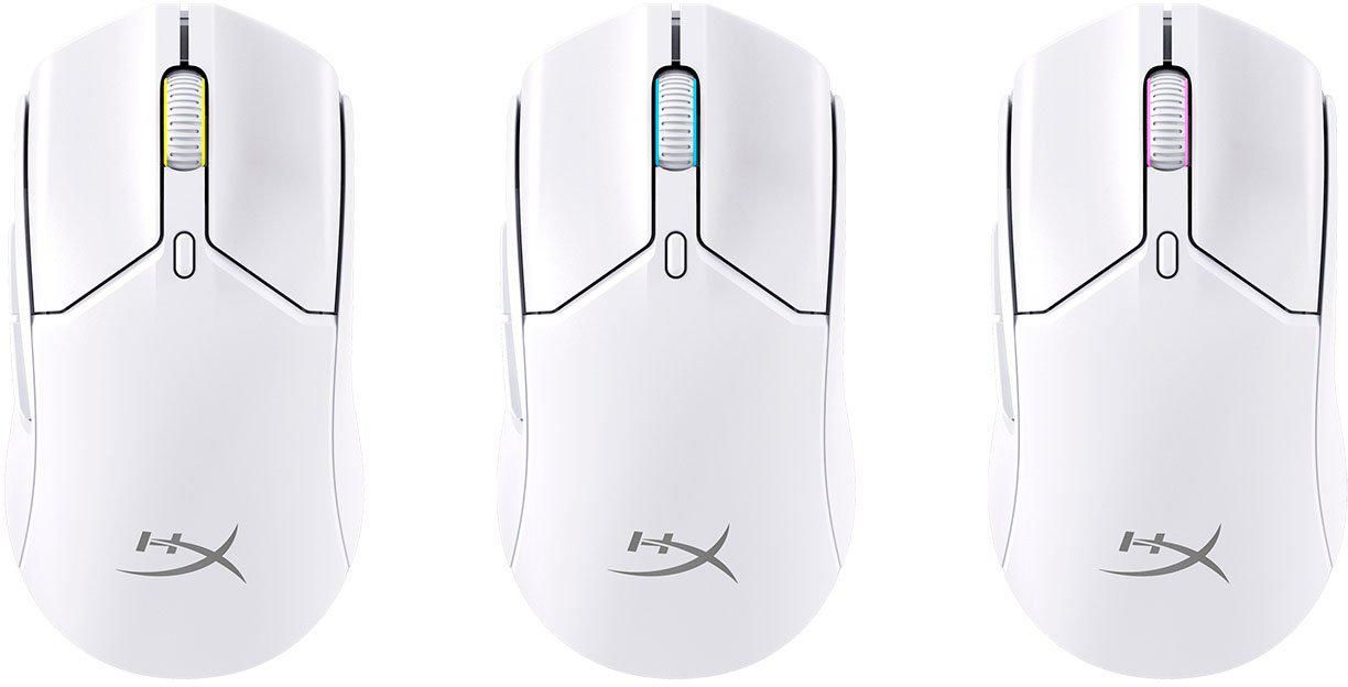 Mouse HyperX Pulsefire Haste Core 2 Wireless, rezolutie maxima 12000 DPI, conectivitate 2.4GHz Wireless / Bluetooth 5.2, polling rate pana la 1000 Hz, durata de viata baterie pana la 100 de ore in modul 2.4GHz highspeed, si pana la 200 de ore in modul Bluetooth 5.2, alb_3