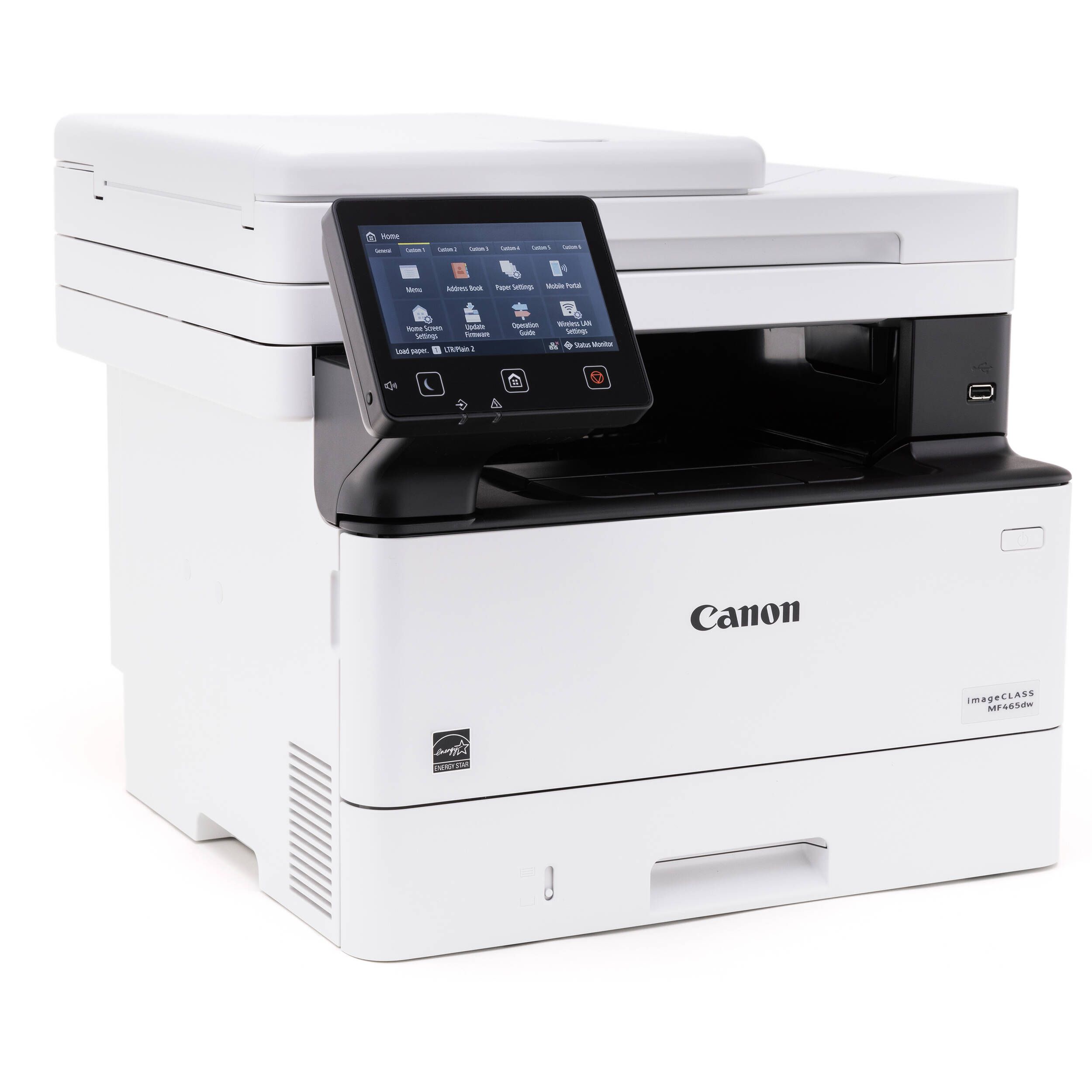 CANON i-Sensys MF465dw copiator laser monocrom duplex A4, printer monocrom duplex A4, USB 2.0 + retea + wireless, scaner color duplex, fax, A4 DADF SINGLE PASS Scaneaza fata verso automat la o singura trecere a documentului – inlocuieste MF455DW_2