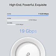 TP-LINK DECO BE85(2-PACK) Sistem Mesh WI-FI 7, BE19000, TRI-BAND, Standarde wireless: IEEE 802.11be/ax 6 GHz, IEEE 802.11be/ax/ac/n/a 5 GHz, IEEE 802.11be/ax/n/b/g 2.4 GHz, Viteze wireless: BE19000 6 GHz: 11520 Mbps (802.11be), 5 GHz: 5760 Mbps (802.11be), 2.4 GHz: 1376 Mbps (802.11be), 8 x antene_3