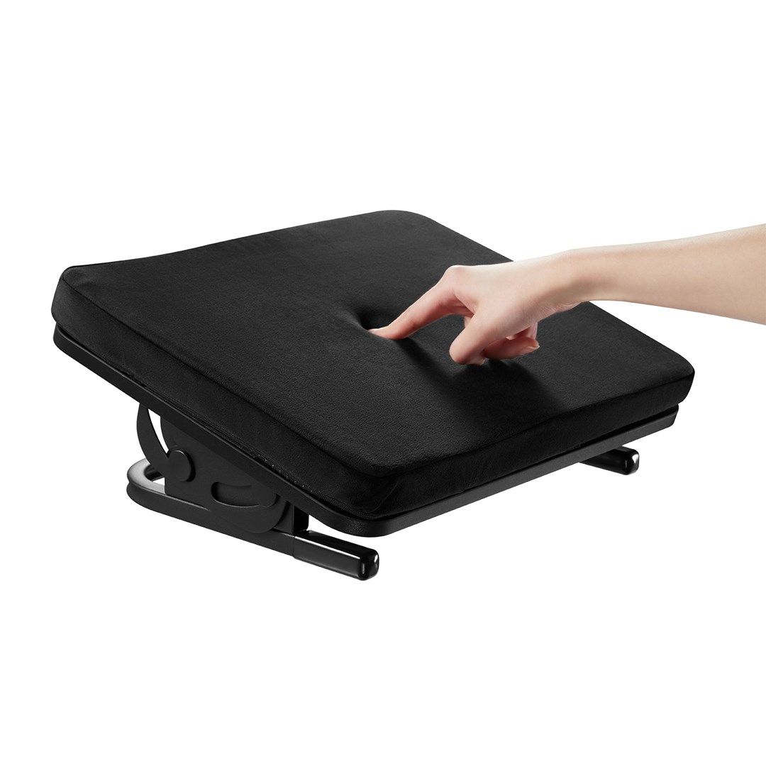 Maclean MC-460 Ergonomic Footrest Leg Foot Rest Infinitely Adjustable Angle Under Desk Removable Cushion Cushioned_7