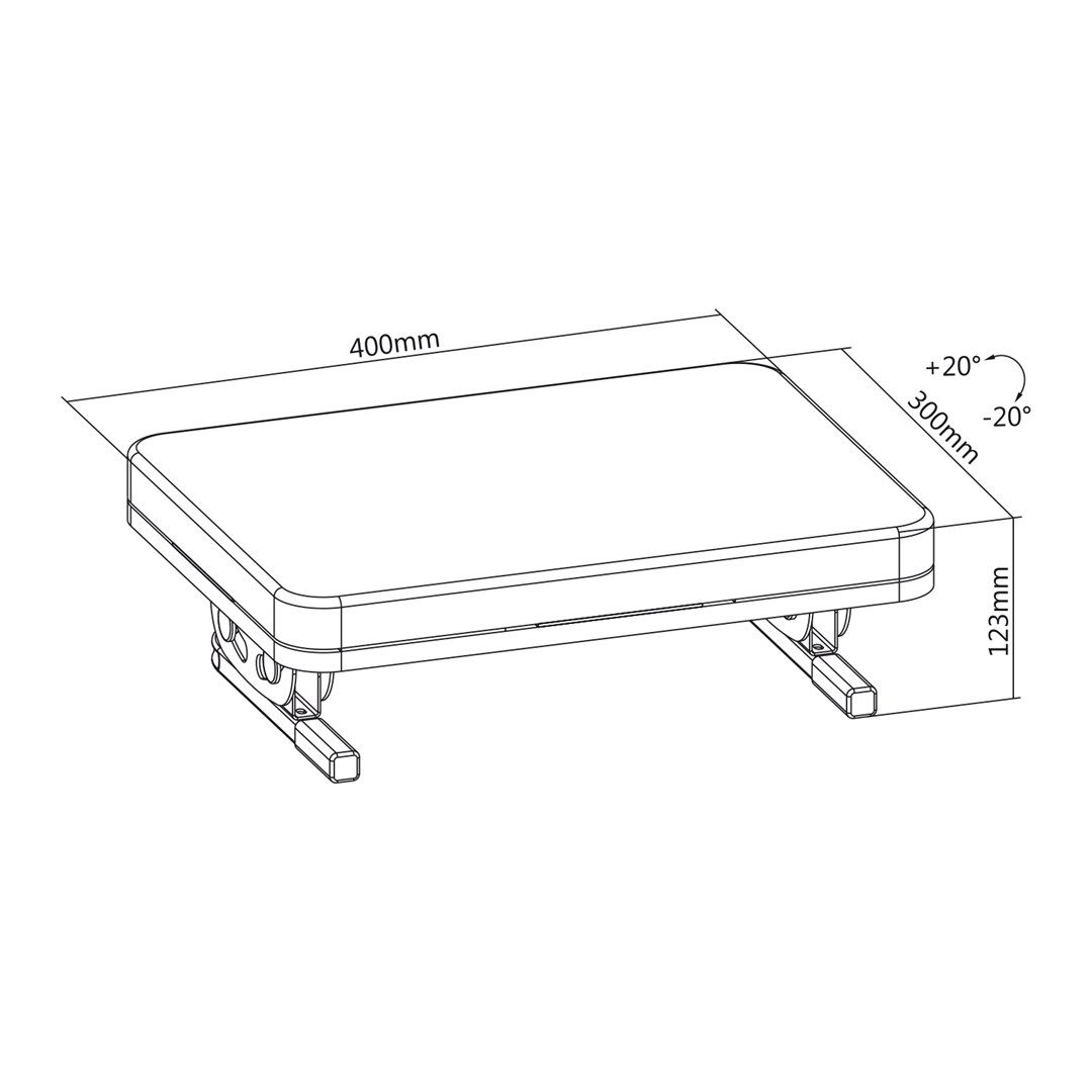 Maclean MC-460 Ergonomic Footrest Leg Foot Rest Infinitely Adjustable Angle Under Desk Removable Cushion Cushioned_9