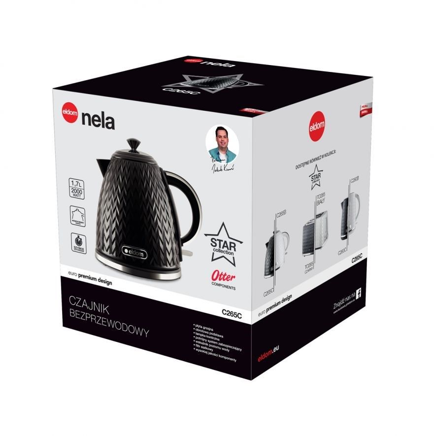 ELDOM NELA kettle  1.7 l capacity  2000 W power  black_5