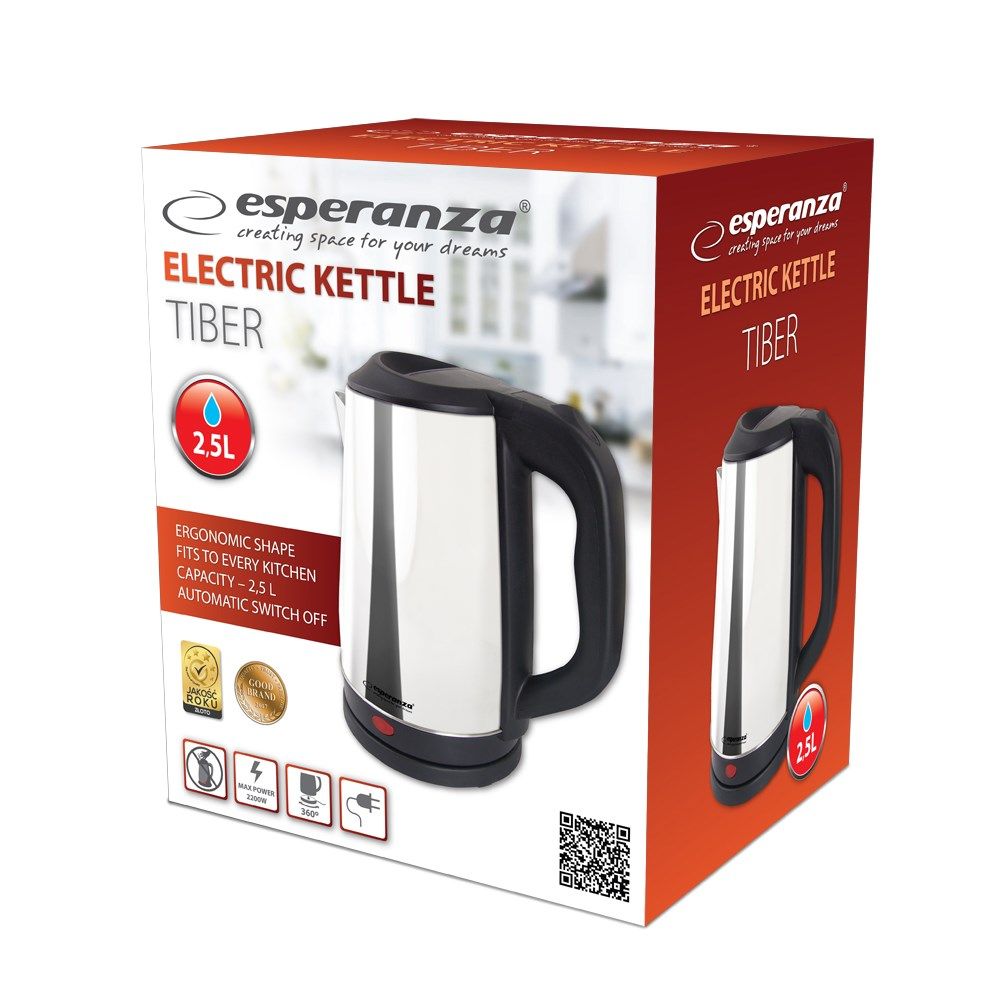 Esperanza EKK036S Electric kettle 2 5 L 2200 W Silver_2